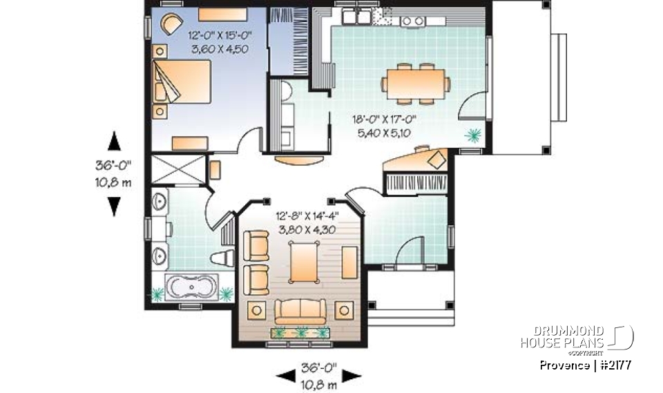 1st level - Ideal baby boomers house floor plan with master, laundry and planning desk on main floor, large full bath - Provence