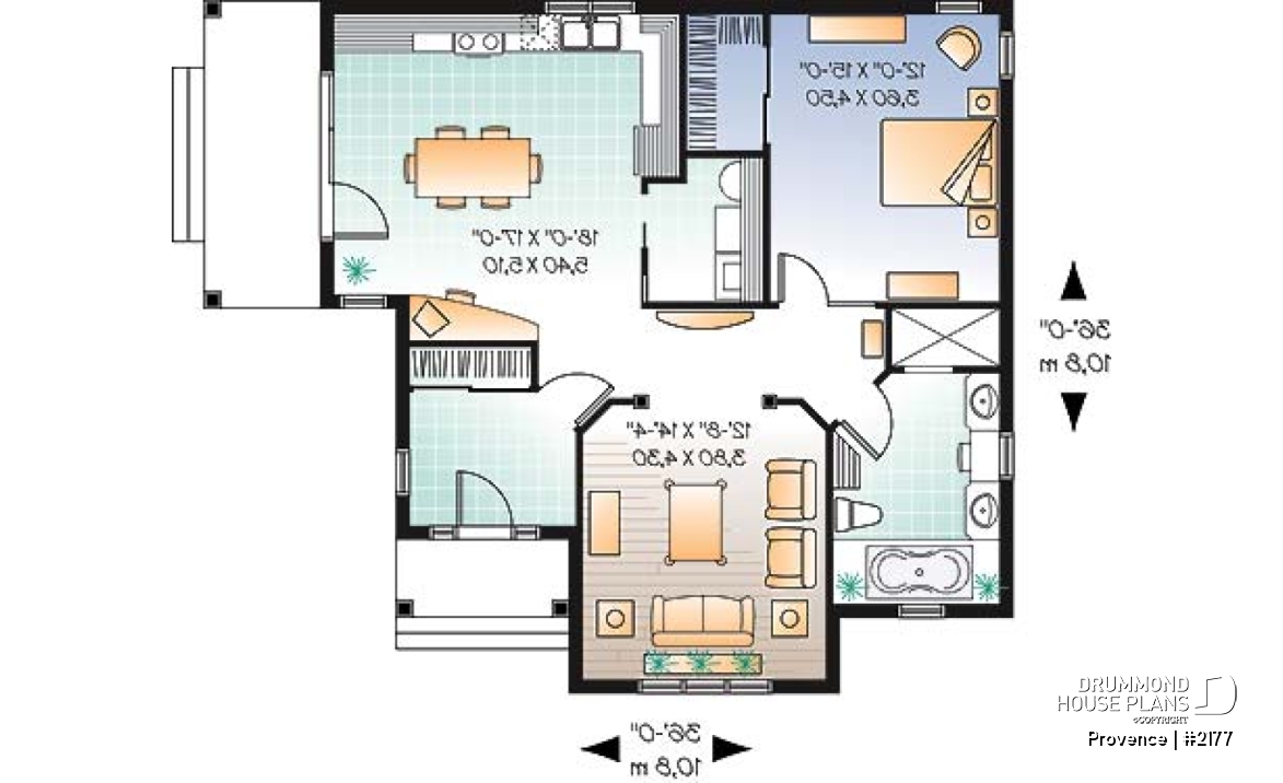 1st level - Ideal baby boomers house floor plan with master, laundry and planning desk on main floor, large full bath - Provence