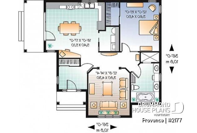 1st level - Ideal baby boomers house floor plan with master, laundry and planning desk on main floor, large full bath - Provence