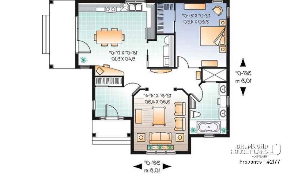 1st level - Ideal baby boomers house floor plan with master, laundry and planning desk on main floor, large full bath - Provence
