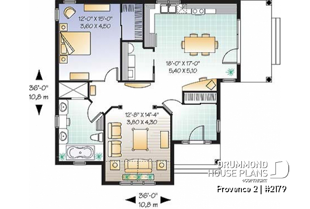 1st level - Ideal baby boomers house floor plan with master, laundry and office desk on main floor, large full bath - Provence 2