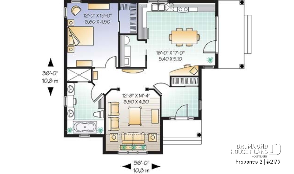 1st level - Ideal baby boomers house floor plan with master, laundry and office desk on main floor, large full bath - Provence 2