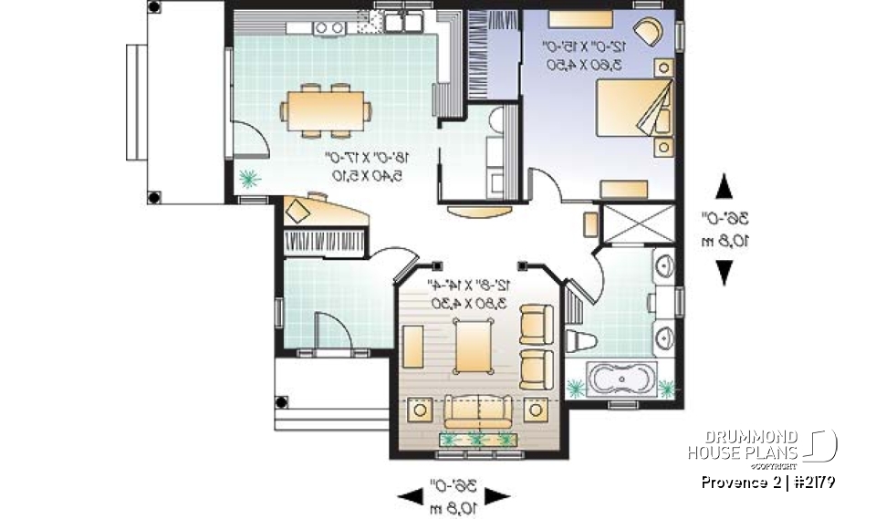 1st level - Ideal baby boomers house floor plan with master, laundry and office desk on main floor, large full bath - Provence 2