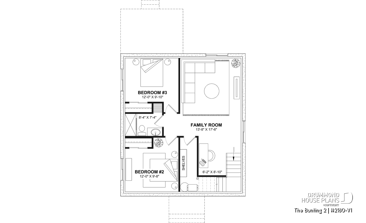 Finished basement (Optional $) - Compact and charming Cape Cod style home, bench seat in kitchen, optional finished basement ($), affordable  - The Bunting 2