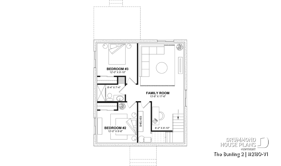 Finished basement (Optional $) - Compact and charming Cape Cod style home, bench seat in kitchen, optional finished basement ($), affordable  - The Bunting 2