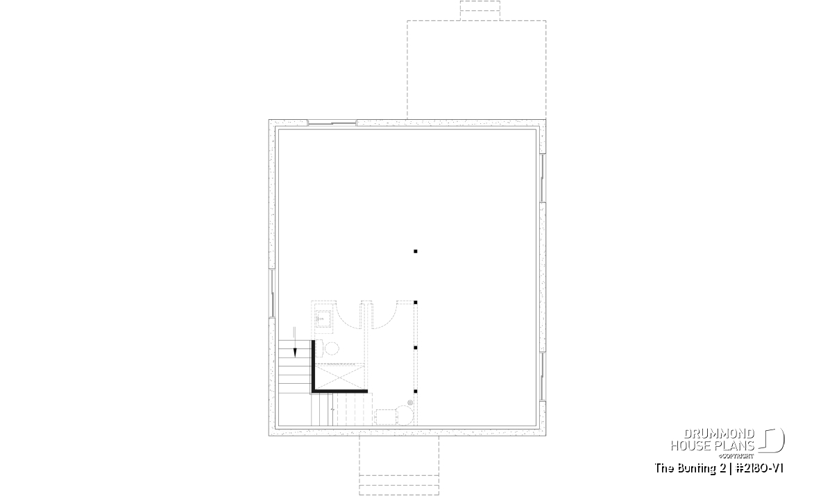 Unfinished basement - Compact and charming Cape Cod style home, bench seat in kitchen, optional finished basement ($), affordable  - The Bunting 2