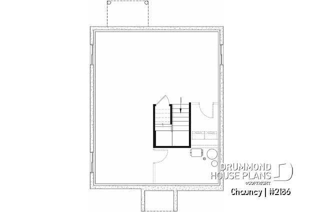 Unfinished basement - Low-cost one-story empty nester, 1 bedroom + 1 office, open floor plan, trending style - Chauncy