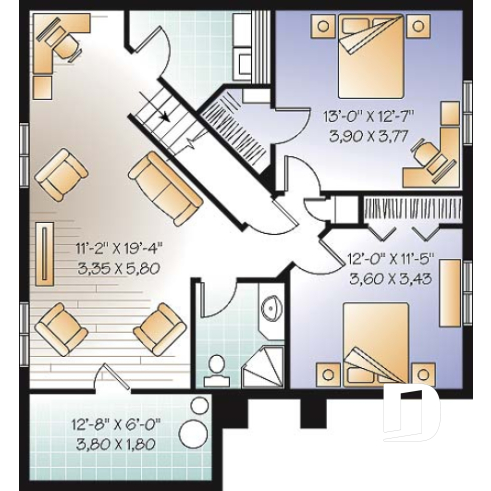 Basement - Manor style single storey, 4 bedroom with second living room - Bellamy 2