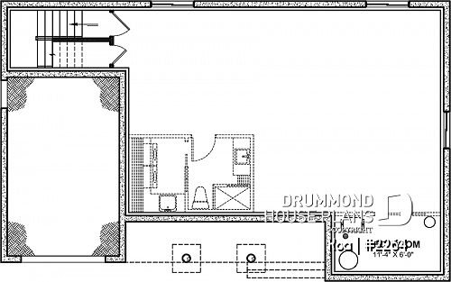 Basement - 2 bedroom ranch style house plan - Koa