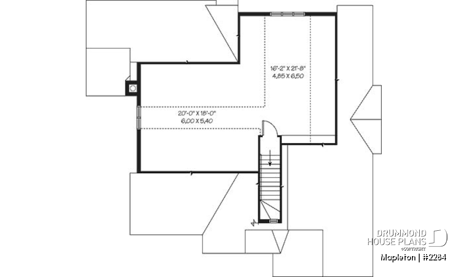 Bonus space - Bright Country Bungalow Plan with Large Bonus Room, Garage, Cathedral Ceiling and Expandable Basement - Mapleton