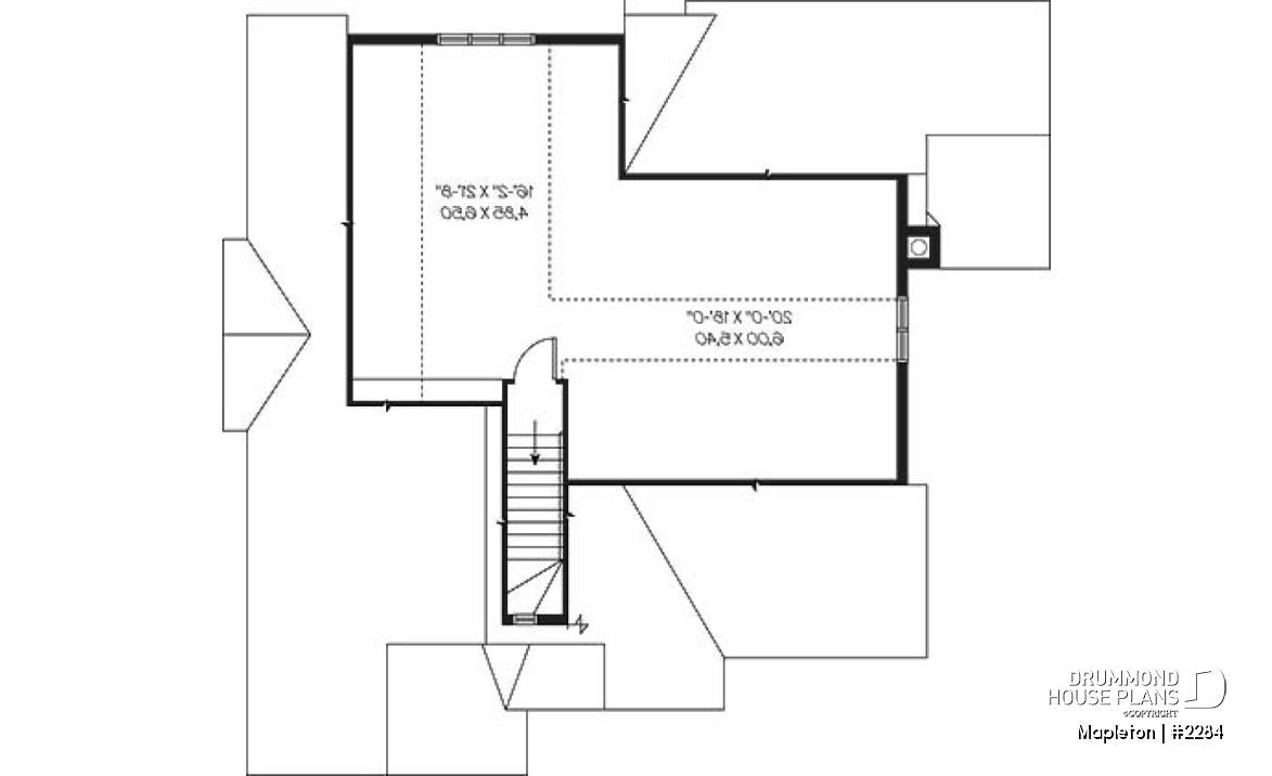 Bonus space - Bright Country Bungalow Plan with Large Bonus Room, Garage, Cathedral Ceiling and Expandable Basement - Mapleton
