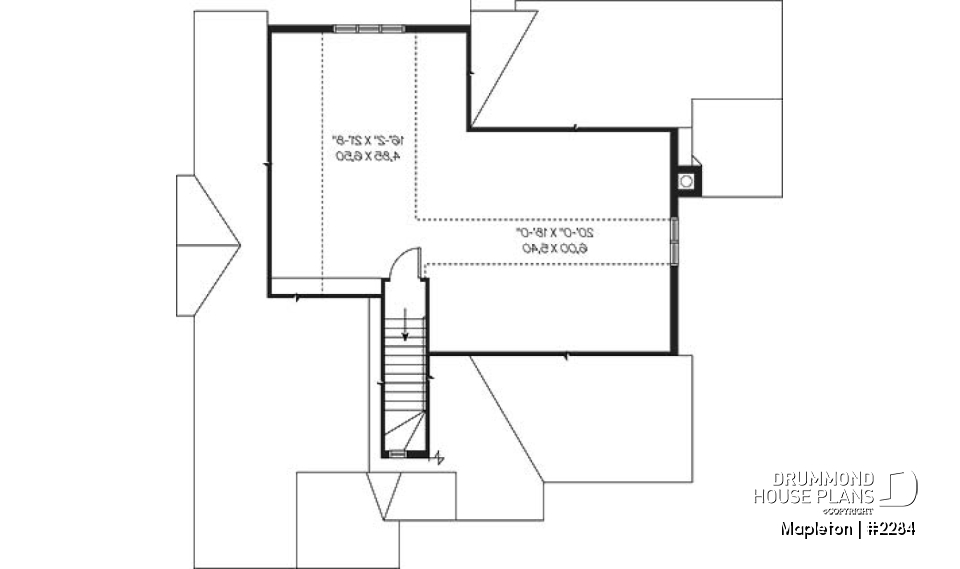 Bonus space - Bright Country Bungalow Plan with Large Bonus Room, Garage, Cathedral Ceiling and Expandable Basement - Mapleton