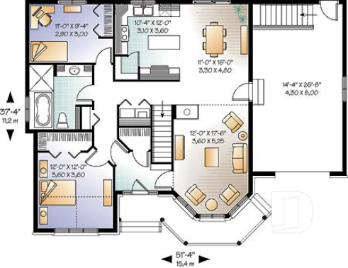 1st level - 2 bedroom Victorian with charming family room and garage, 2 sided fireplace - Honeywood 3