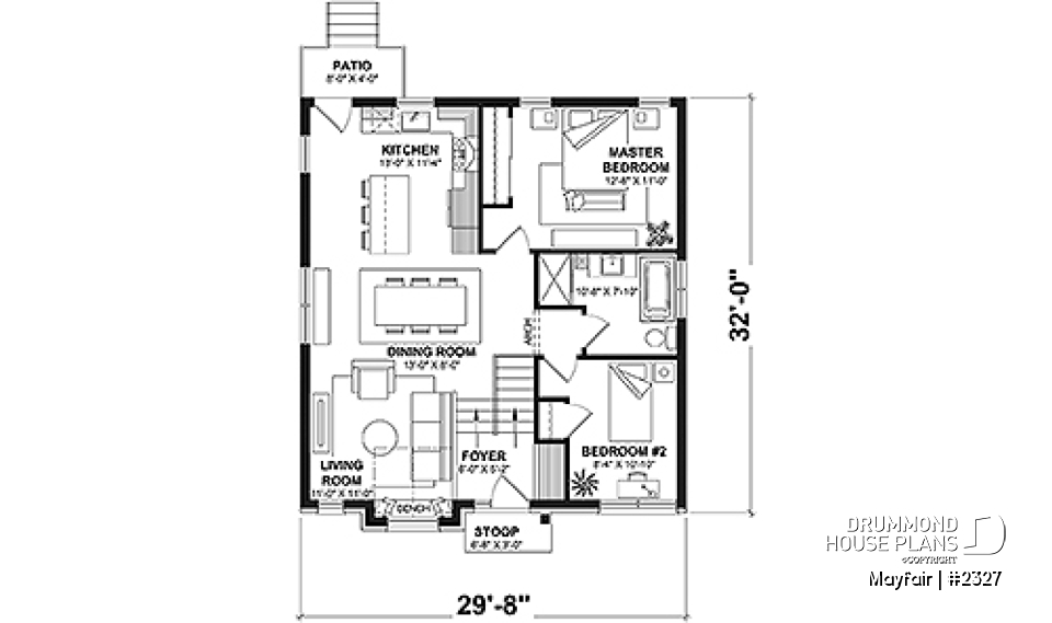 1st level - Split level entry home plan, 2 to 5 bedrooms, 1 or 2 baths, kitchen w/island, optional finished basement ($) - Mayfair