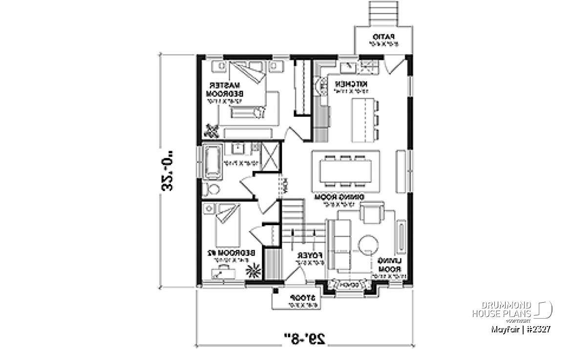 1st level - Split level entry home plan, 2 to 5 bedrooms, 1 or 2 baths, kitchen w/island, optional finished basement ($) - Mayfair