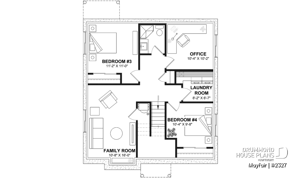 Finished basement (Optional $) - Split level entry home plan, 2 to 5 bedrooms, 1 or 2 baths, kitchen w/island, optional finished basement ($) - Mayfair