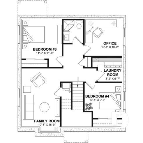 Finished basement (Optional $) - Split level entry home plan, 2 to 5 bedrooms, 1 or 2 baths, kitchen w/island, optional finished basement ($) - Mayfair