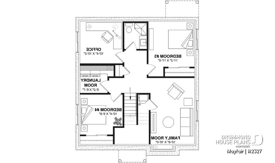Finished basement (Optional $) - Split level entry home plan, 2 to 5 bedrooms, 1 or 2 baths, kitchen w/island, optional finished basement ($) - Mayfair
