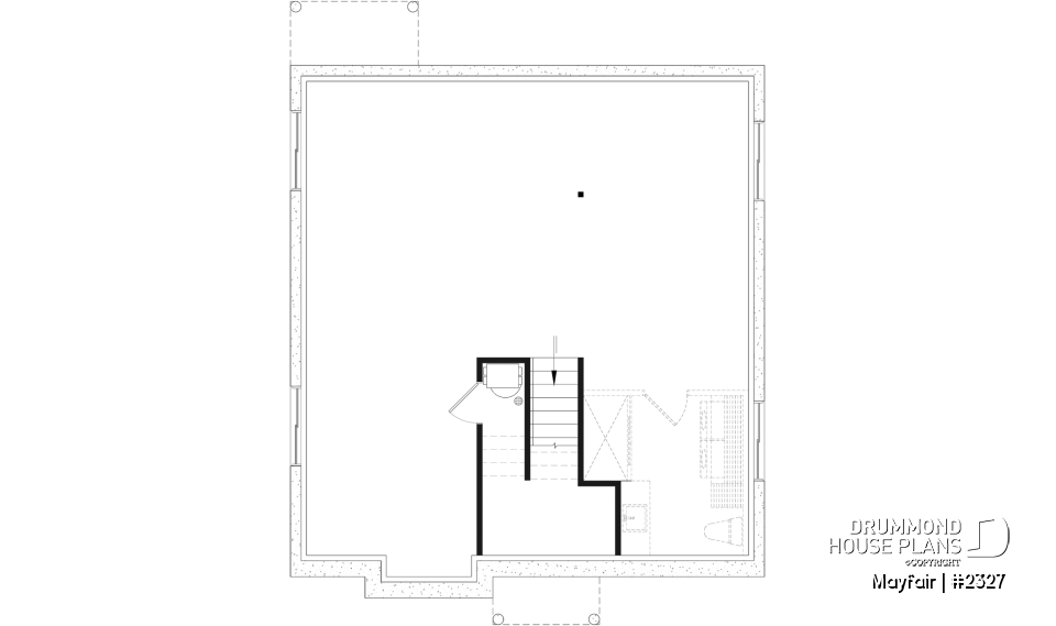 Unfinished basement - Split level entry home plan, 2 to 5 bedrooms, 1 or 2 baths, kitchen w/island, optional finished basement ($) - Mayfair
