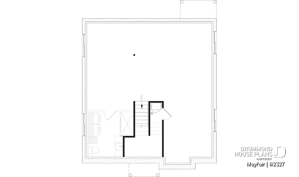 Unfinished basement - Split level entry home plan, 2 to 5 bedrooms, 1 or 2 baths, kitchen w/island, optional finished basement ($) - Mayfair