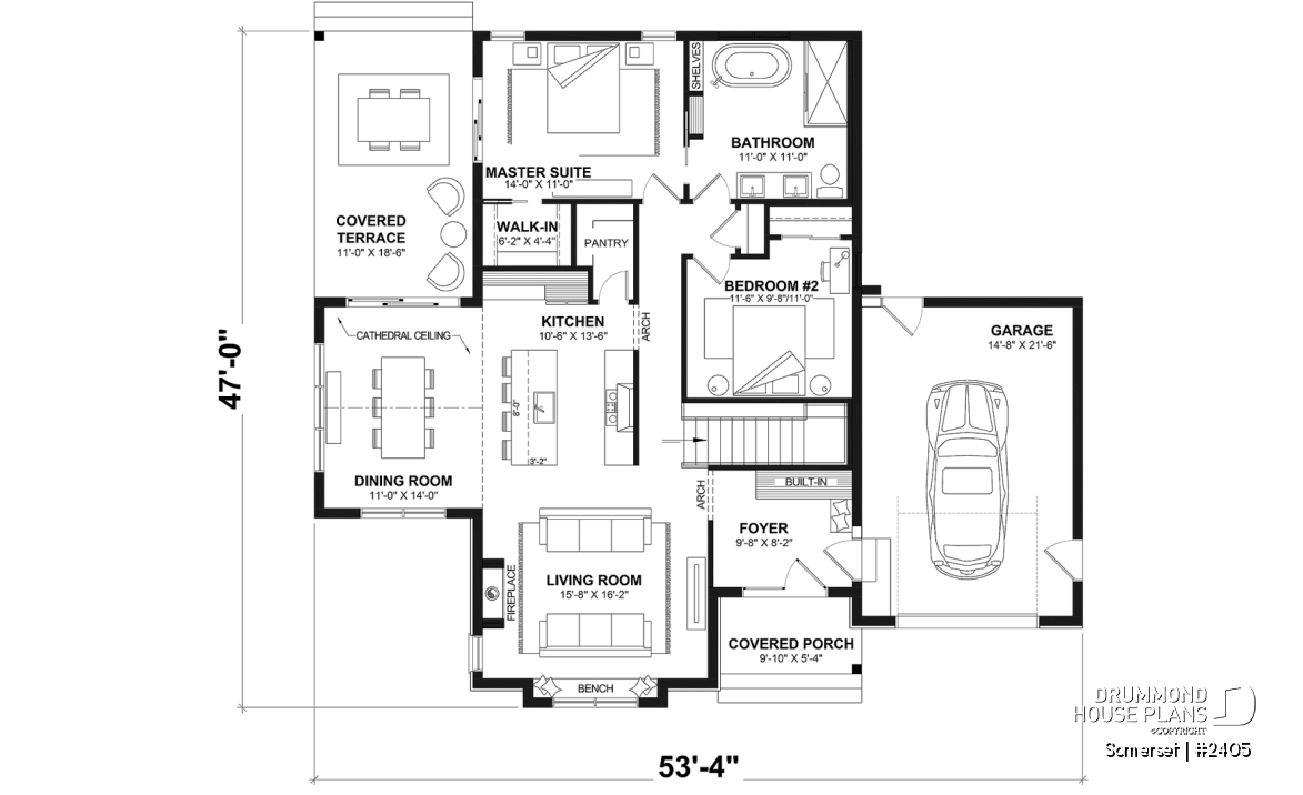 1st level - Modern Farmhouse Bungalow with Covered Terrace, Garage and Flexible Lower Level - Somerset