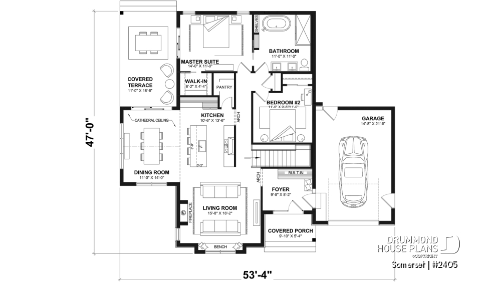 1st level - Modern Farmhouse Bungalow with Covered Terrace, Garage and Flexible Lower Level - Somerset