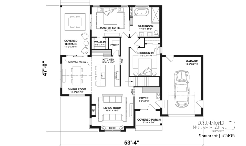 1st level - Modern Farmhouse Bungalow with Covered Terrace, Garage and Flexible Lower Level - Somerset