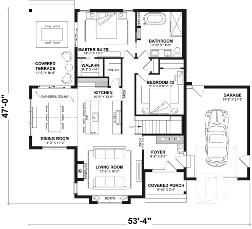1st level - Modern Farmhouse Bungalow with Covered Terrace, Garage and Flexible Lower Level - Somerset