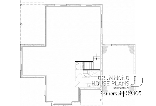 Basement - Spacious ranch style 2 bedroom house plan with breakfast nook in solarium, garage - Somerset