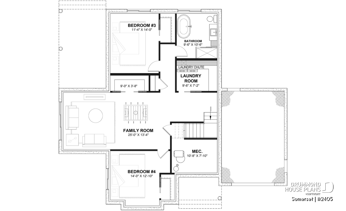 Finished basement (Optional $) - Modern Farmhouse Bungalow with Covered Terrace, Garage and Flexible Lower Level - Somerset