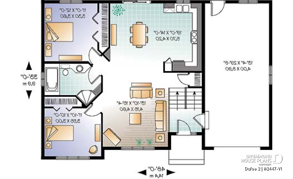 1st level - Split level, 2 bedroom bungalow with large kitchen and a garage - Dafoe 2