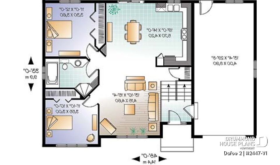 1st level - Split level, 2 bedroom bungalow with large kitchen and a garage - Dafoe 2