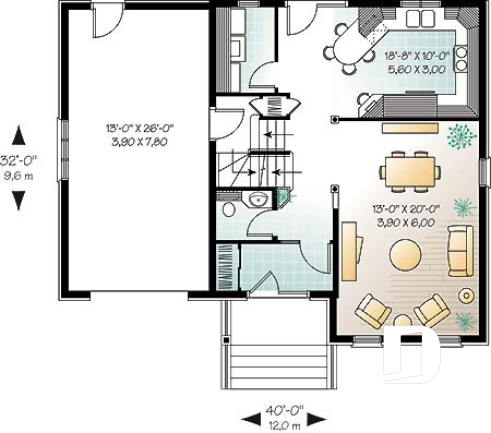 1st level - European inspired cottage with large flex room above garage, walk-in in master bedroom, large family bathroom - Kiludy