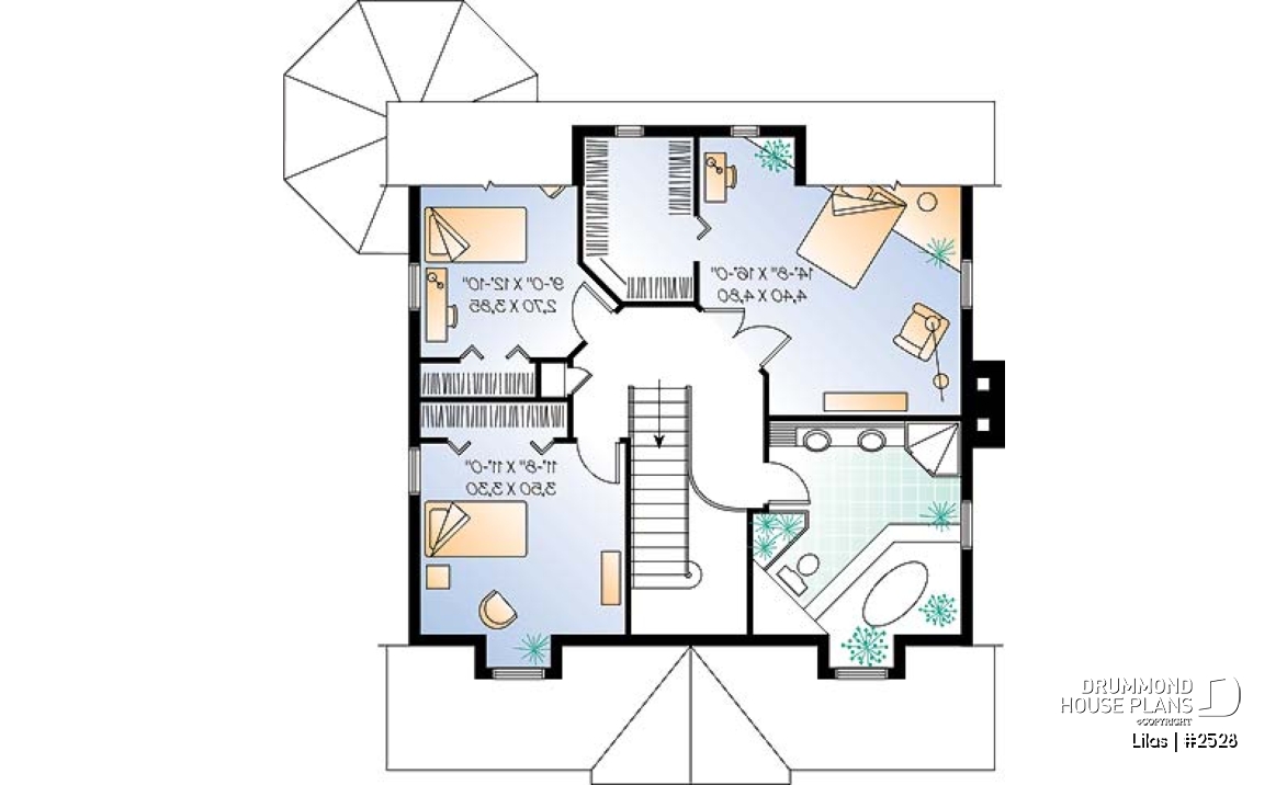 2nd level - Three bedrooms country cottage with home office, open kitchen, sitting area, large dining-living room - Lilas