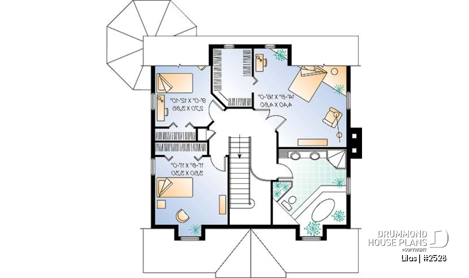 2nd level - Three bedrooms country cottage with home office, open kitchen, sitting area, large dining-living room - Lilas