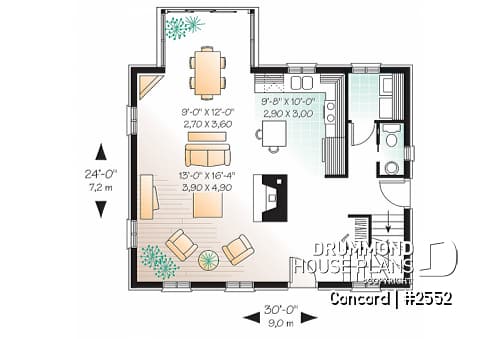 1st level - Rustic 2 bedroom home with an open kitchen, dining and living concept, very charming dormers & large fireplace - Concord