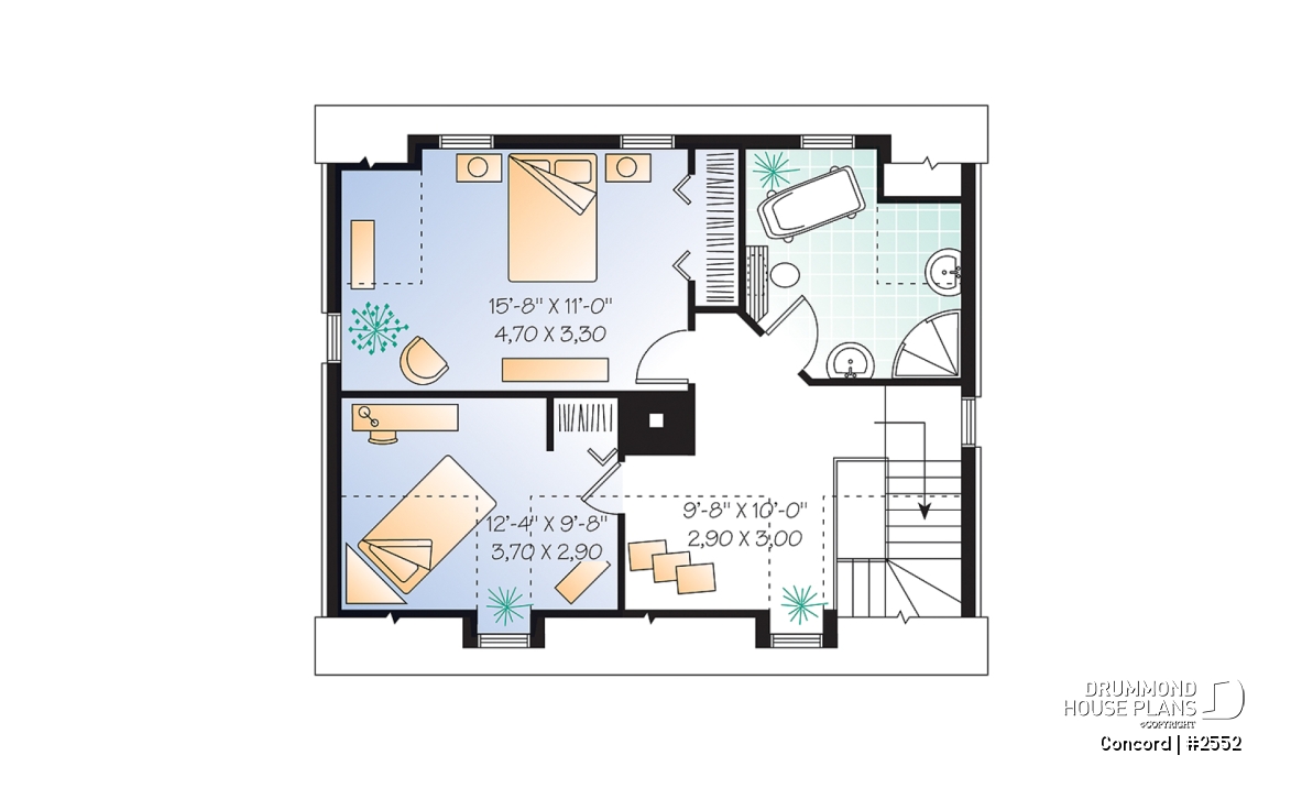 2nd level - Rustic 2 bedroom home with an open kitchen, dining and living concept, very charming dormers &amp; large fireplace - Concord