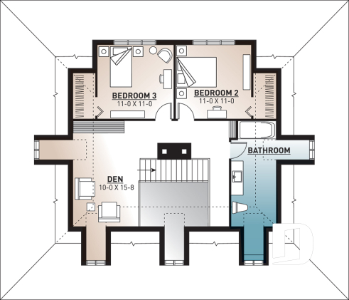 2nd level - 3 bedroom farmhouse with master on main, huge wraparound covered porch, open area and fireplace - Toulon