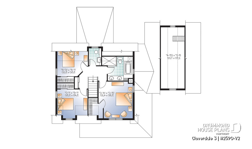 2nd level - Country style home with covered porch, 3 bedrooms, home office, 3 bathrooms, garage with bonus space above - Cloverdale 3