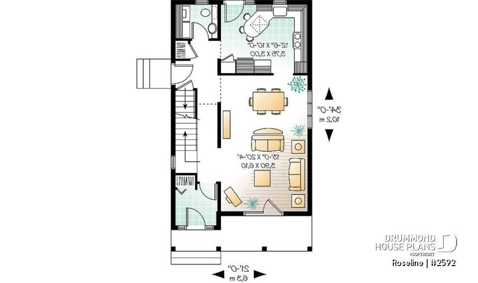 1st level - Narrow lot two-storey home with 3 bedrooms, laundry on main floor, walk-in closet in master - Roseline