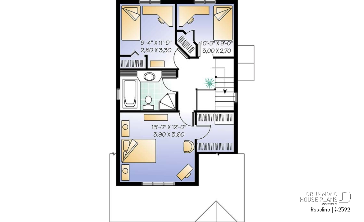 2nd level - Narrow lot two-storey home with 3 bedrooms, laundry on main floor, walk-in closet in master - Roseline