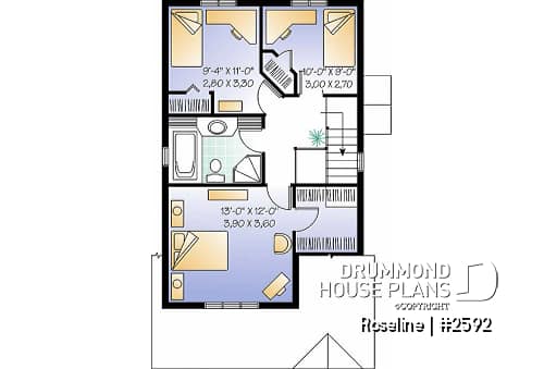 2nd level - Narrow lot two-storey home with 3 bedrooms, laundry on main floor, walk-in closet in master - Roseline