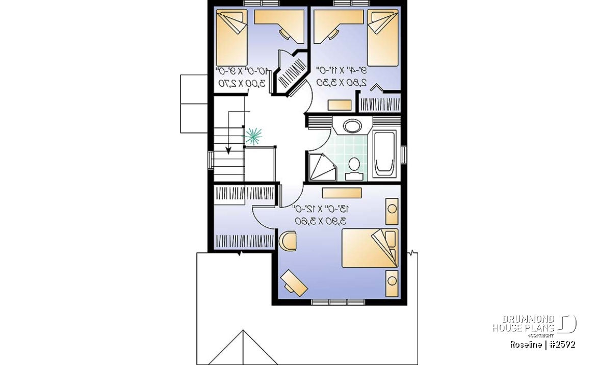 2nd level - Narrow lot two-storey home with 3 bedrooms, laundry on main floor, walk-in closet in master - Roseline