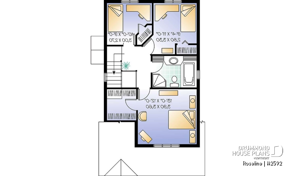2nd level - Narrow lot two-storey home with 3 bedrooms, laundry on main floor, walk-in closet in master - Roseline