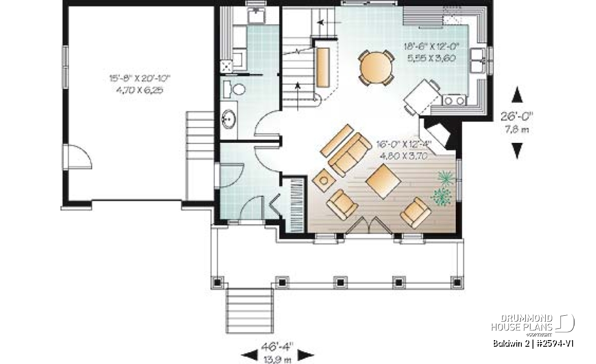 1st level - 2 bedroom country style with garage and cozy living room with fireplace - Baldwin 2