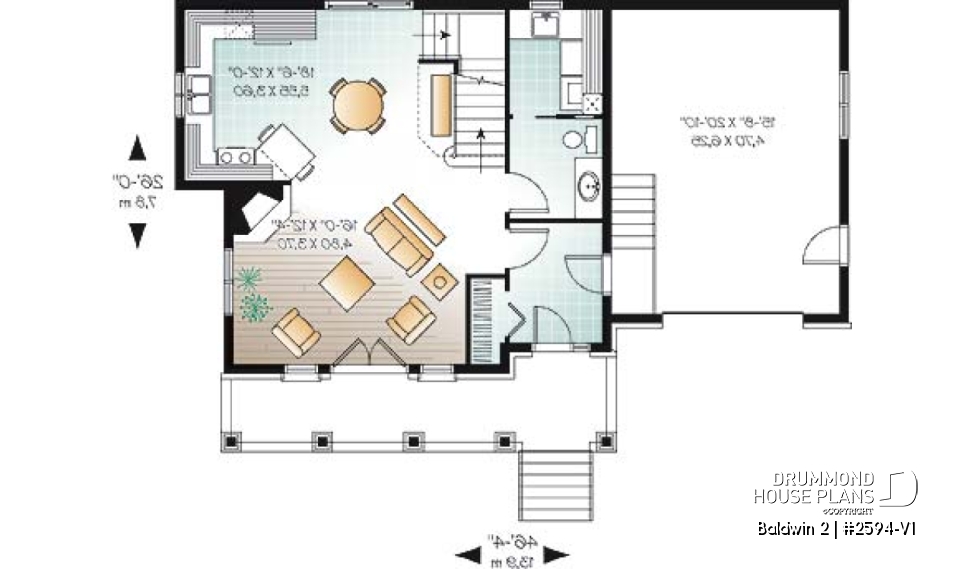 1st level - 2 bedroom country style with garage and cozy living room with fireplace - Baldwin 2