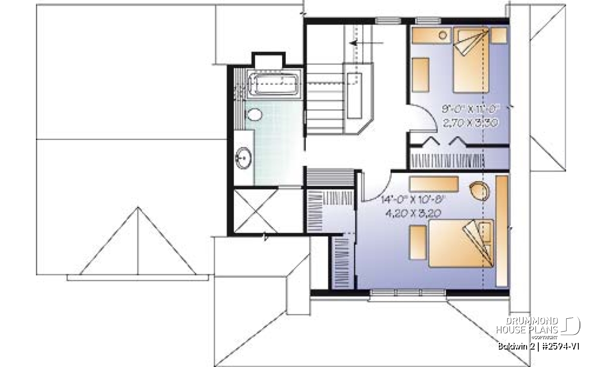 2nd level - 2 bedroom country style with garage and cozy living room with fireplace - Baldwin 2