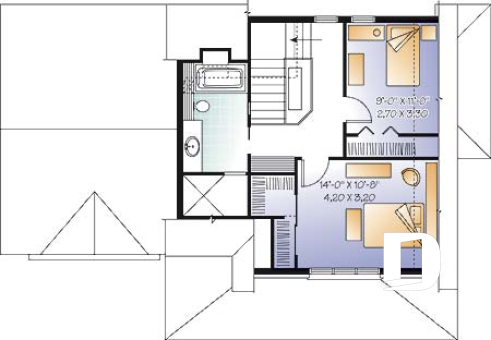 2nd level - 2 bedroom country style with garage and cozy living room with fireplace - Baldwin 2