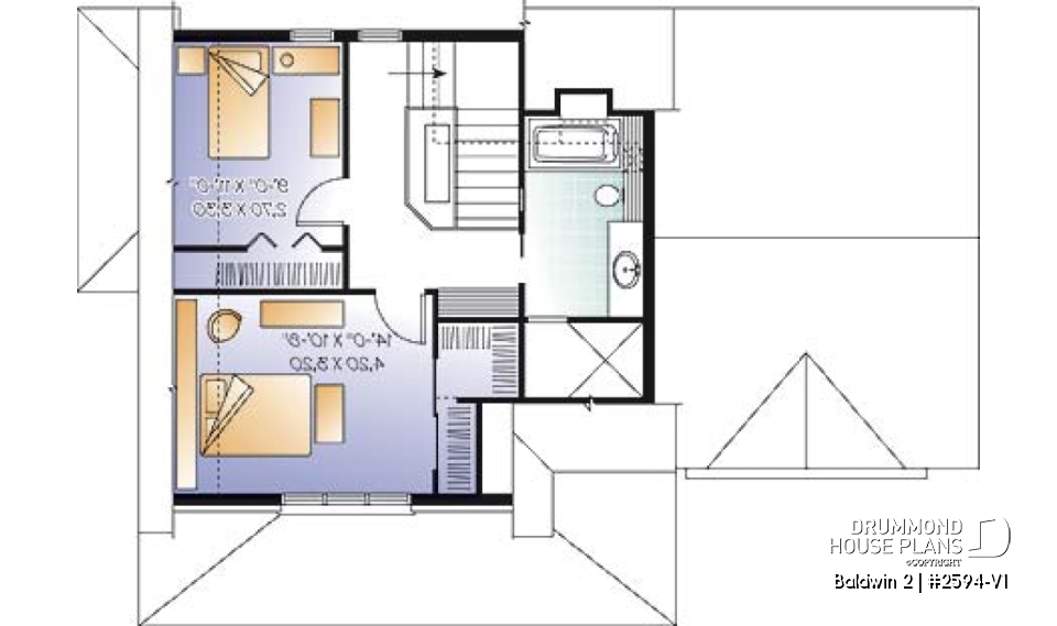 2nd level - 2 bedroom country style with garage and cozy living room with fireplace - Baldwin 2