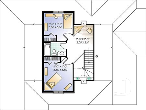 2nd level - Bungalow Ranch with home office, 3 bedrooms, master bedroom and laundry room on main floor - Kansas